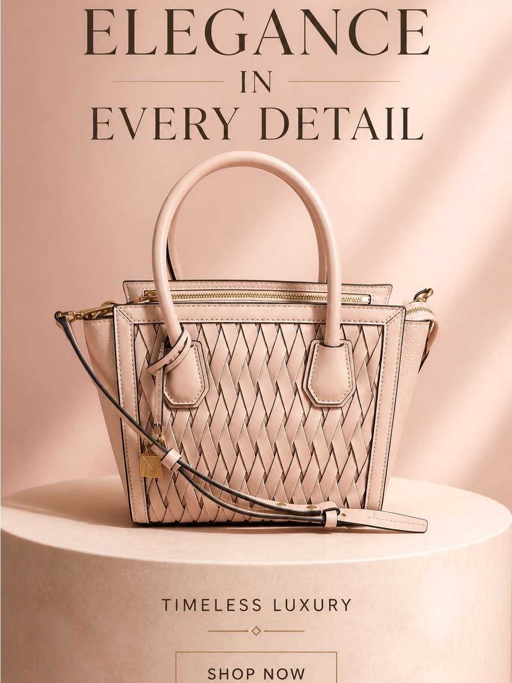 Michael Kors Blush Pink Woven Satchel
